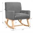Pemberly Row Wood and Sponge Rocking Chair with Cozy Armrests in Gray