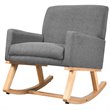 Pemberly Row Wood and Sponge Rocking Chair with Cozy Armrests in Gray