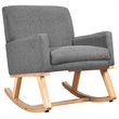 Pemberly Row Wood and Sponge Rocking Chair with Cozy Armrests in Gray