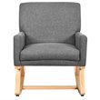 Pemberly Row Wood and Sponge Rocking Chair with Cozy Armrests in Gray