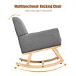 Pemberly Row Wood and Sponge Rocking Chair with Cozy Armrests in Gray