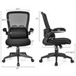 Pemberly Row Plastic and Sponge Mesh Office Chair with Lumbar Support in Black