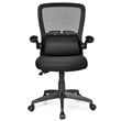 Pemberly Row Plastic and Sponge Mesh Office Chair with Lumbar Support in Black