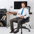 Pemberly Row Plastic and Sponge Mesh Office Chair with Lumbar Support in Black