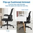 Pemberly Row Plastic and Sponge Mesh Office Chair with Lumbar Support in Black