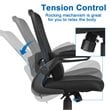 Pemberly Row Plastic and Sponge Mesh Office Chair with Lumbar Support in Black