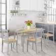 Pemberly Row 5-piece MDF and Rubber Wood Dining Table Set with 4 Chairs in Gray