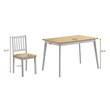 Pemberly Row 5-piece MDF and Rubber Wood Dining Table Set with 4 Chairs in Gray