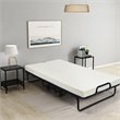 Pemberly Row Steel Foldable Daybed with 4 inch Memory Foam Mattress in White