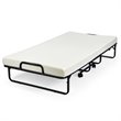 Pemberly Row Steel Foldable Daybed with 4 inch Memory Foam Mattress in White