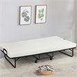 Pemberly Row Steel Foldable Daybed with 4 inch Memory Foam Mattress in White