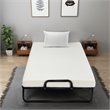 Pemberly Row Steel Foldable Daybed with 4 inch Memory Foam Mattress in White