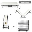 Pemberly Row Steel Foldable Daybed with 4 inch Memory Foam Mattress in White