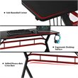 Pemberly Row MDF and Metal Computer Desk with Monitor Shelf in Black