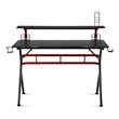 Pemberly Row MDF and Metal Computer Desk with Monitor Shelf in Black