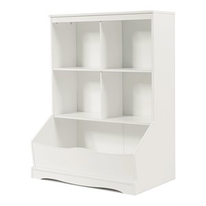 Pemberly Row 3-Tier MDF Board Multi-Functional Bookcase in White