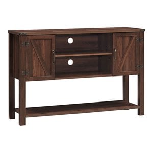 Pemberly Row TV Stand Console for TVs up to 60&quot with Storage Cabinets in Brown