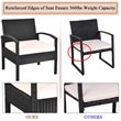 Pemberly Row 3-Pc Rattan Patio Furniture Set with Sponge Cushion in Black/White
