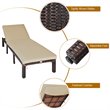 Pemberly Row Rattan Patio Lounge Chair with Adjustable Backrest in Brown
