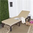 Pemberly Row Rattan Patio Lounge Chair with Adjustable Backrest in Brown