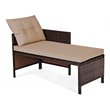 Pemberly Row 3-piece L-shaped Acacia Wood Patio Sofa Set with Cushion in Brown