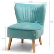 Pemberly Row Contemporary Rubber Wood & Velvet Armless Leisure Chair in Green