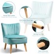 Pemberly Row Contemporary Rubber Wood & Velvet Armless Leisure Chair in Green