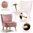 Pemberly Row Contemporary Rubber Wood & Velvet Armless Leisure Chair in Pink
