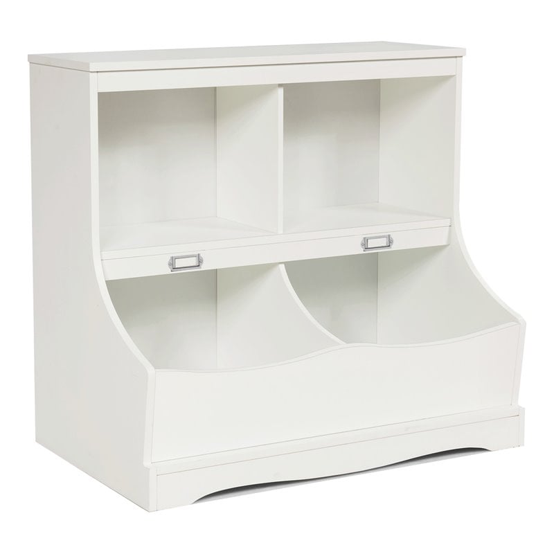 Pemberly Row 4 Storage MDF Board Multi-Functional Bookcase in White