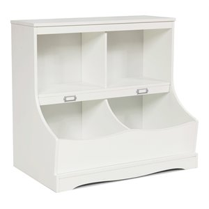 Pemberly Row 4 Storage MDF Board Multi-Functional Bookcase in White