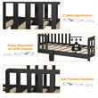 Pemberly Row Solid Rubber and Poplar Wood Toddler Bed with Guardrails in Black