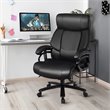 Pemberly Row Faux Leather Big & Tall 400lb Massage Office Chair in Black