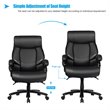 Pemberly Row Faux Leather Big & Tall 400lb Massage Office Chair in Black