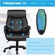Pemberly Row Faux Leather Big & Tall 400lb Massage Office Chair in Black
