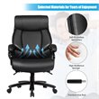 Pemberly Row Faux Leather Big & Tall 400lb Massage Office Chair in Black