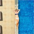 Pemberly Row 12x12'' 10-Pc Stripe Pattern Acacia Wood Patio Deck Tiles in Brown