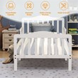 Pemberly Row Solid Rubber and Poplar Wood Toddler Bed with Guardrails in White