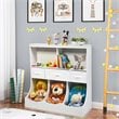 Pemberly Row Wood Freestanding Combo Shelf Cubby Bin with 3 Baskets in White