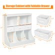 Pemberly Row Wood Freestanding Combo Shelf Cubby Bin with 3 Baskets in White
