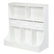Pemberly Row Wood Freestanding Combo Shelf Cubby Bin with 3 Baskets in White