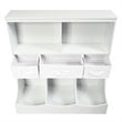 Pemberly Row Wood Freestanding Combo Shelf Cubby Bin with 3 Baskets in White