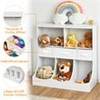 Pemberly Row Wood Freestanding Combo Shelf Cubby Bin with 3 Baskets in White