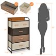 Pemberly Row 5-Drawer/4-Tier Dresser Storage Organizer Tower w/ Wood Top - Cream