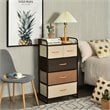 Pemberly Row 5-Drawer/4-Tier Dresser Storage Organizer Tower w/ Wood Top - Cream