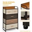 Pemberly Row 5-Drawer/4-Tier Dresser Storage Organizer Tower w/ Wood Top - Cream