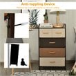Pemberly Row 5-Drawer/4-Tier Dresser Storage Organizer Tower w/ Wood Top - Cream