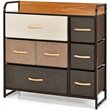 Pemberly Row 7-Drawer/3-Tier Dresser Storage Organizer Tower w/ Wood Top - Cream