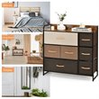 Pemberly Row 7-Drawer/3-Tier Dresser Storage Organizer Tower w/ Wood Top - Cream