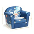 Pemberly Row Contemporary Eucalyptus and Velvet Astronaut Kids Sofa in Blue