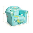 Pemberly Row Contemporary Eucalyptus and Velvet Crocodile Kids Sofa in Green